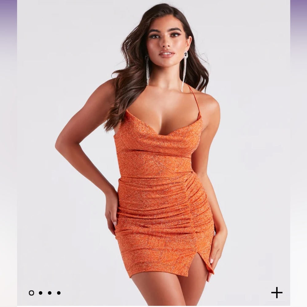 windsor orange mini dress